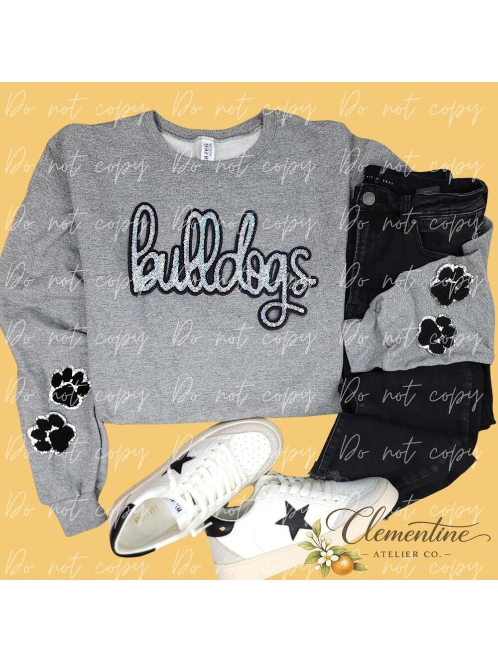 Bulldogs Script Iron-on Patch - Picture 3 of 6
